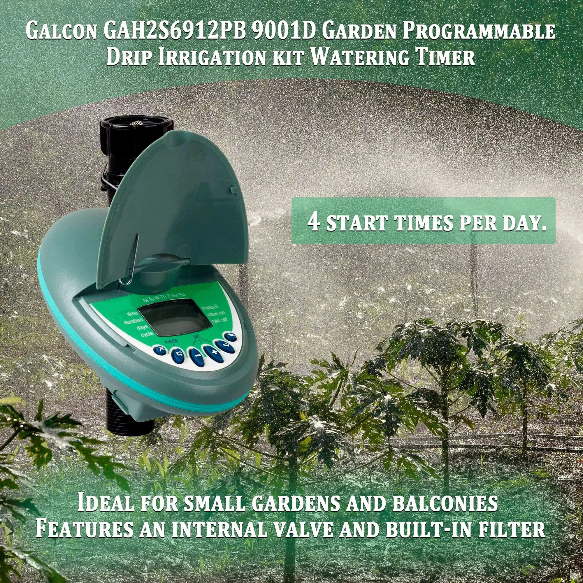 

Automatic Electronic Garden Watering Timer Irrigation Controller Home Gardening Sprinkler LCD Display