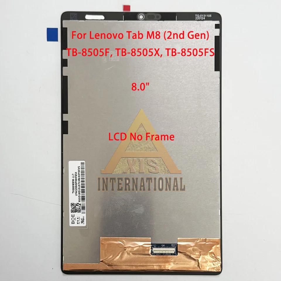 Original For Lenovo Tab M8 (2nd Gen) TB-8505F TB-8505X, TB-8505FS