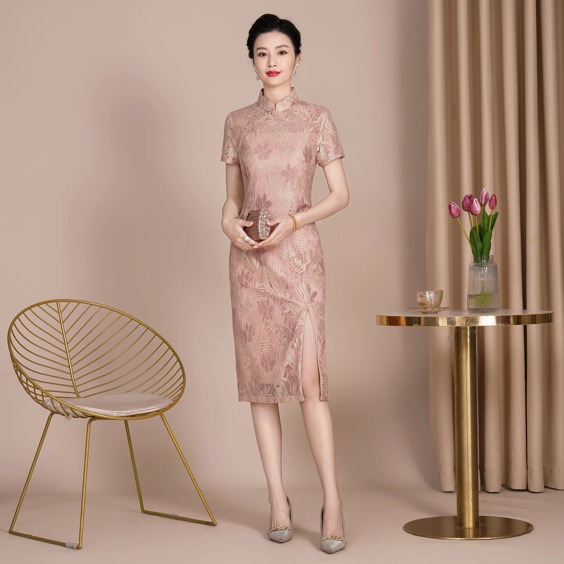 

Yourqipao Chinese Traditional Mother Cheongsam Evening Dress Wedding Banquet Wedding Guest Prom Gowns