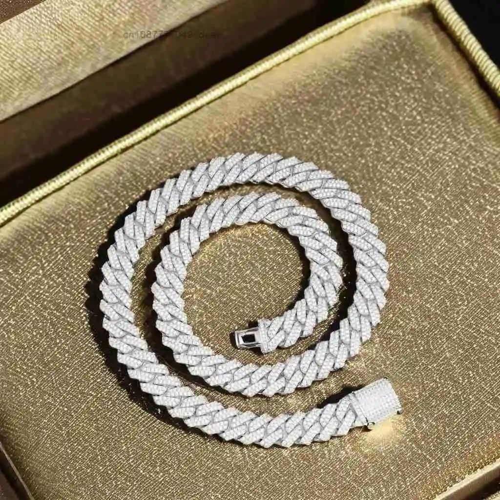 

Hip Hop Premium 20mm Round Moissanite Diamond Men Cuban Link Iced Out Rapper Chain Available From India