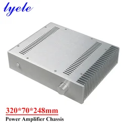 320*70*248mm All-aluminum Power Amplifier Chassis Silver with Heat Sink Diy Audio Amplifier Case Shell