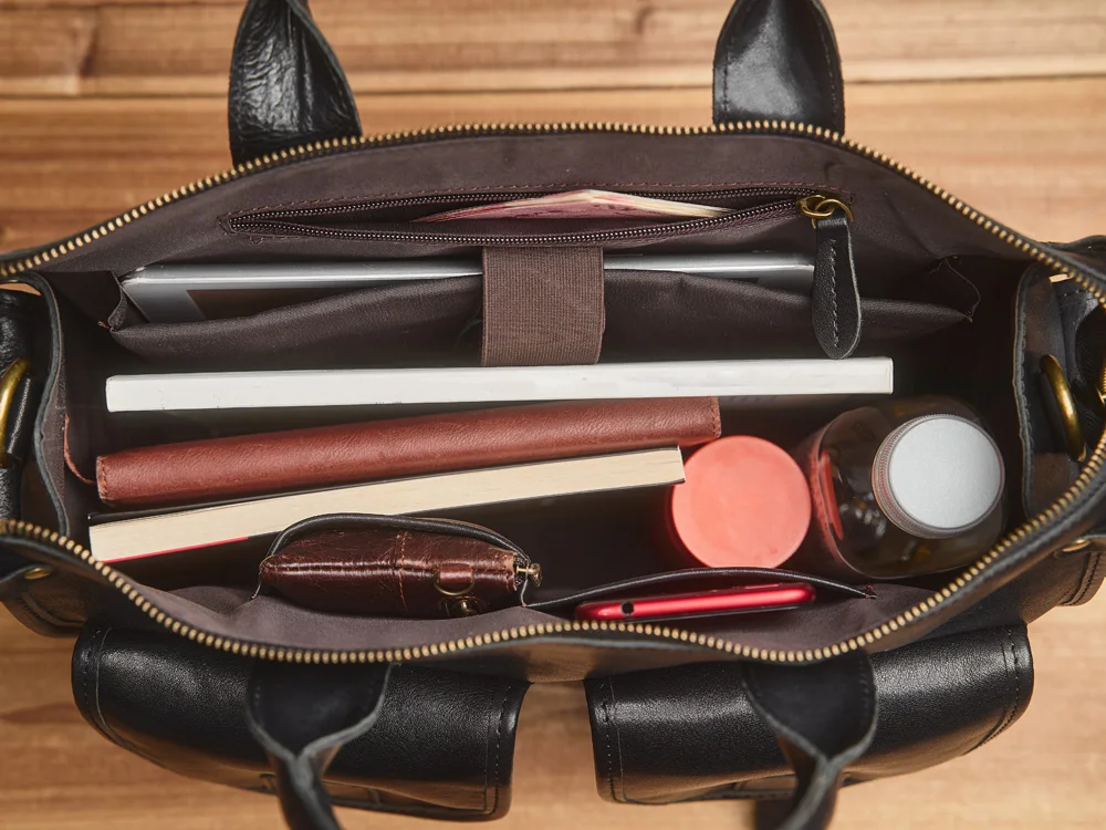 Nupugoo Vintage Echt leder Herren Aktentasche Umhängetasche verrückte Pferd Leder Handtasche mit 16-Zoll-Laptop – Detail 34