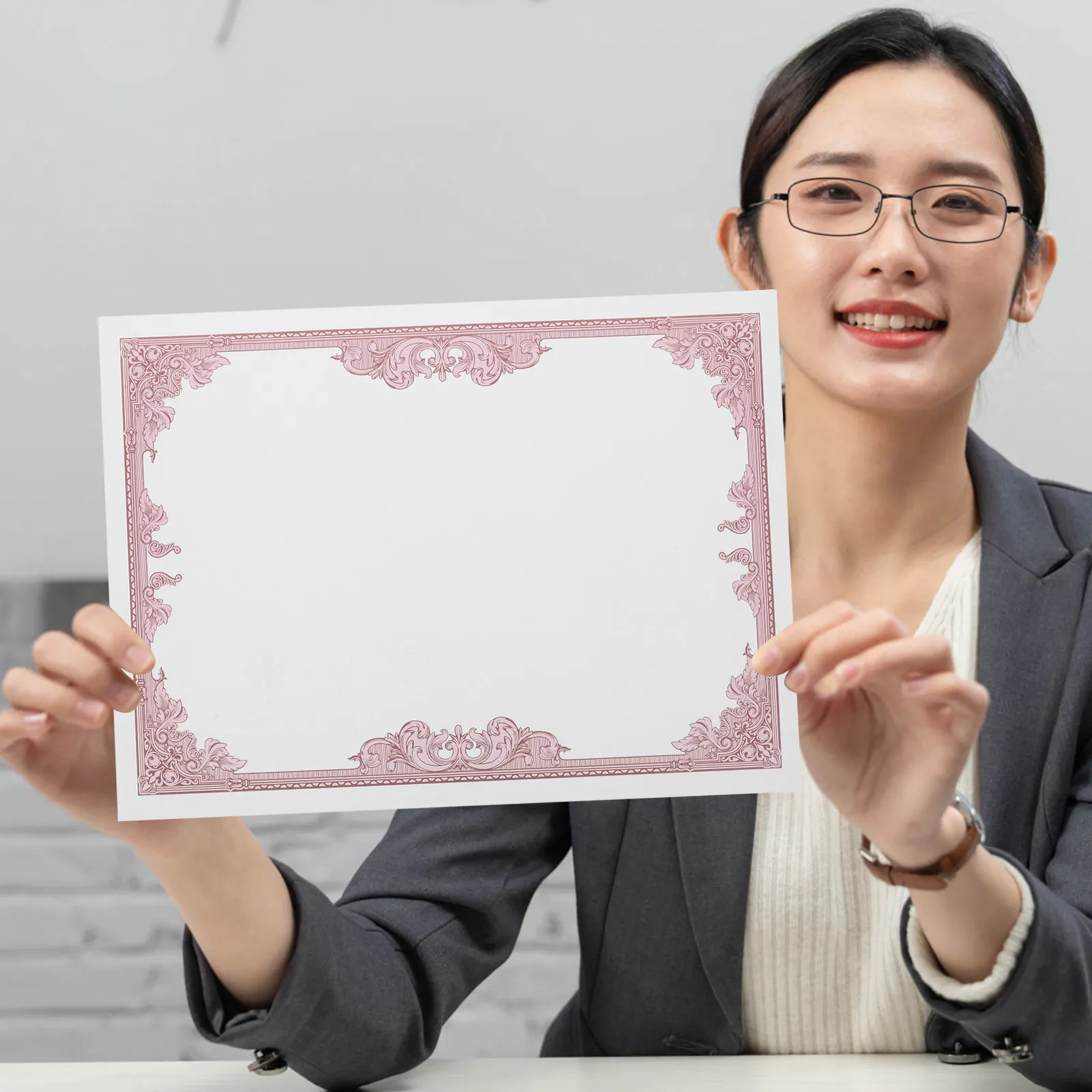 30Pcs Certificate Paper Inner Pages Simple Design Smooth Writable Printable Certificate Paper for Awards Diplomas Graduation