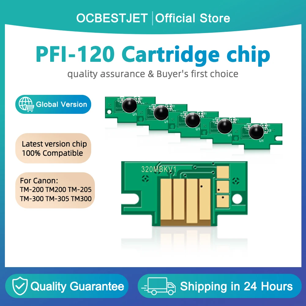 130ML PFI-120 chip For Canon PFI-120 Ink Cartridge Chip For Canon TM-200 TM200 TM-205 TM-300 TM-305 TM300 TM305 Printer ARC Chip