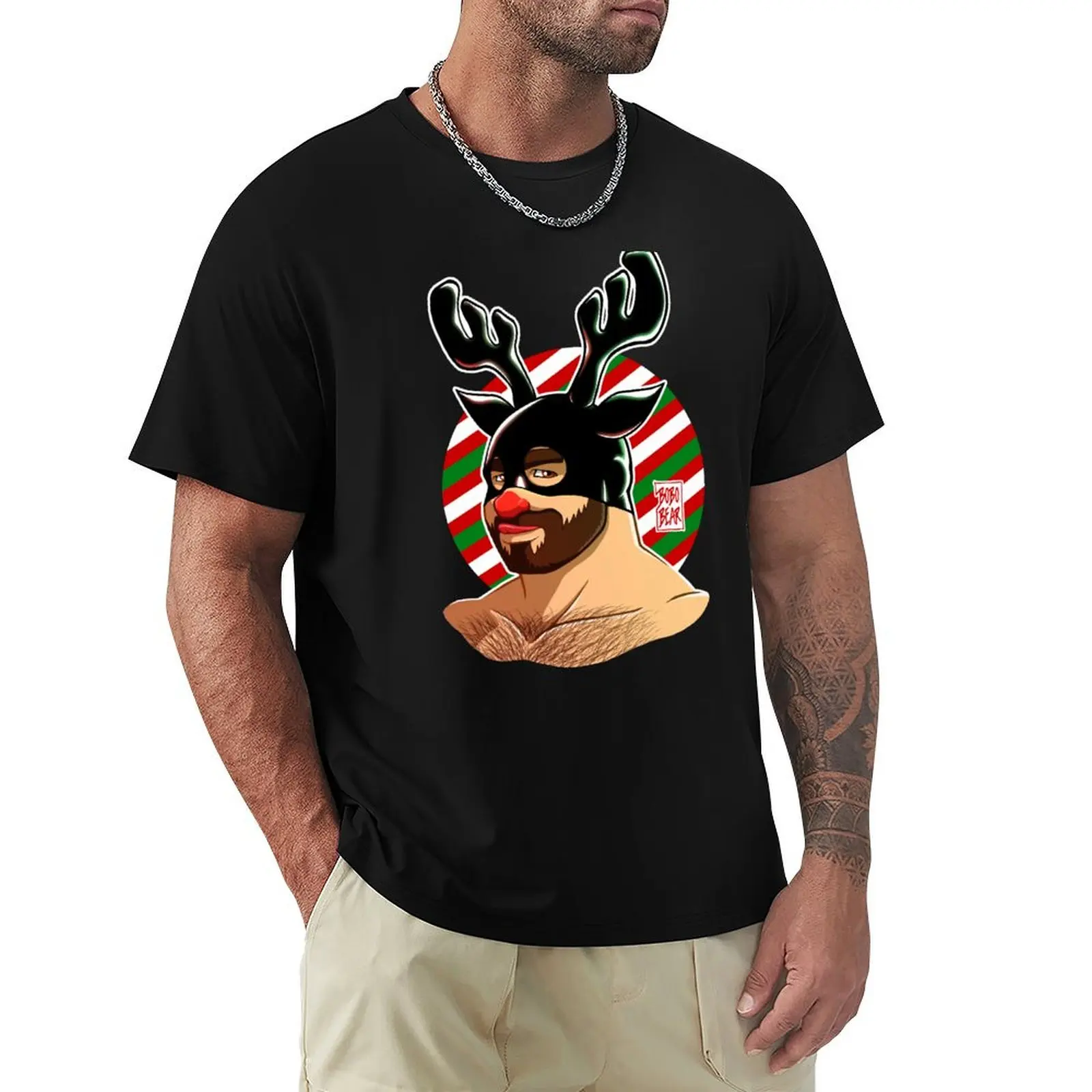 ADAM LIKES XMAS IN RUBBER T-Shirt Simple Casual Short Sleeve Cotton T-Shirt