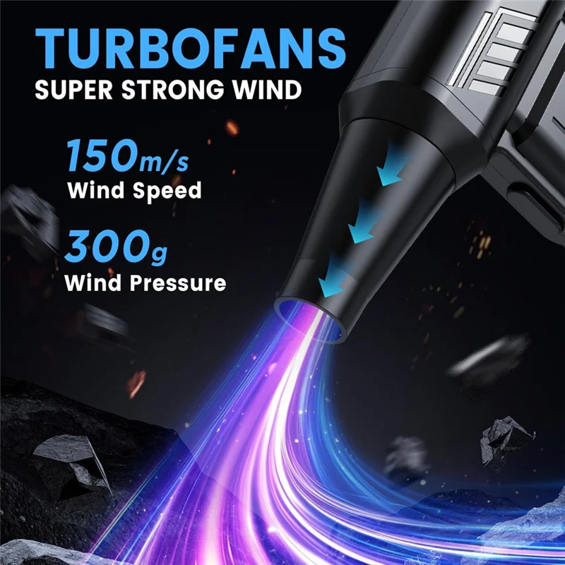 AB41-Compressed Air Duster,Turbo-Fan-Pc Duster Electric Brushless 300000RPM-Air Duster Blower Portable Jet Turbo Fan