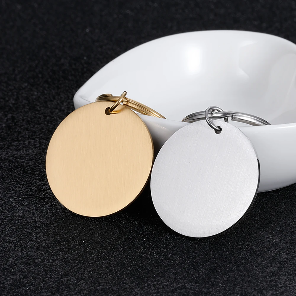 20pcs/Lot Stainless Steel Round Dog Tag 20mm 25mm 30mm Blanks Pendants For Necklaces Custom DIY Jewelry Keychain Wholesale