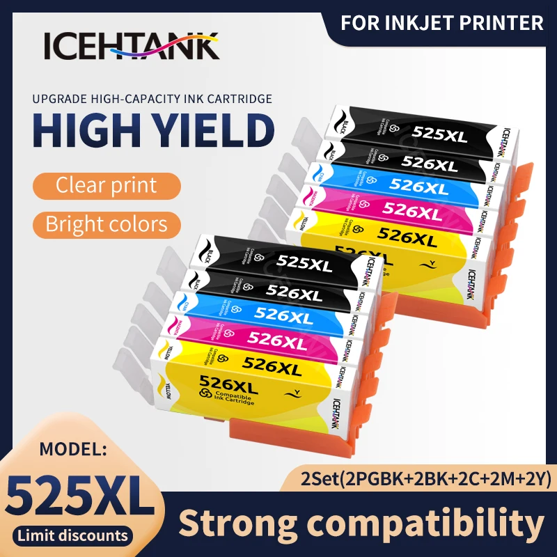 Icehtank For Canon PGI525 CLI526 PGI-525XL CLI-526XL For Pixma iP4850 ix6550 MG5150 MG5250 MG6150 MG8150 MX885 MG5350 Printer