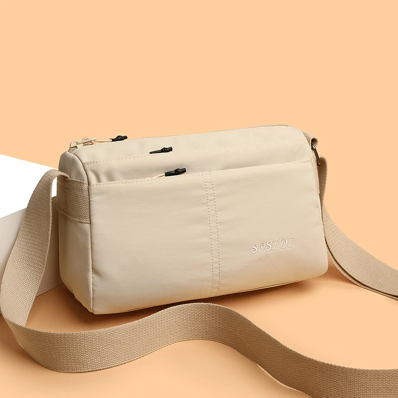 

New women's crossbody bag - water-resistant, ultra-light fabric bag with multiple compartments, small square bag, gender-neutral