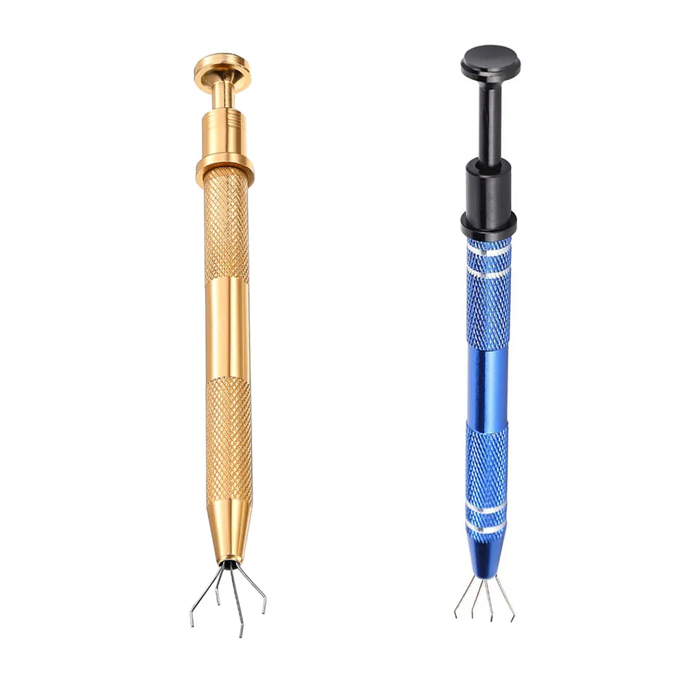 2Pcs 4-Claw Diamond Grabber Stainless Steel Precision Pickup Tool for Electronics Repair Ic Chip Bead Gemstone Tiny Components