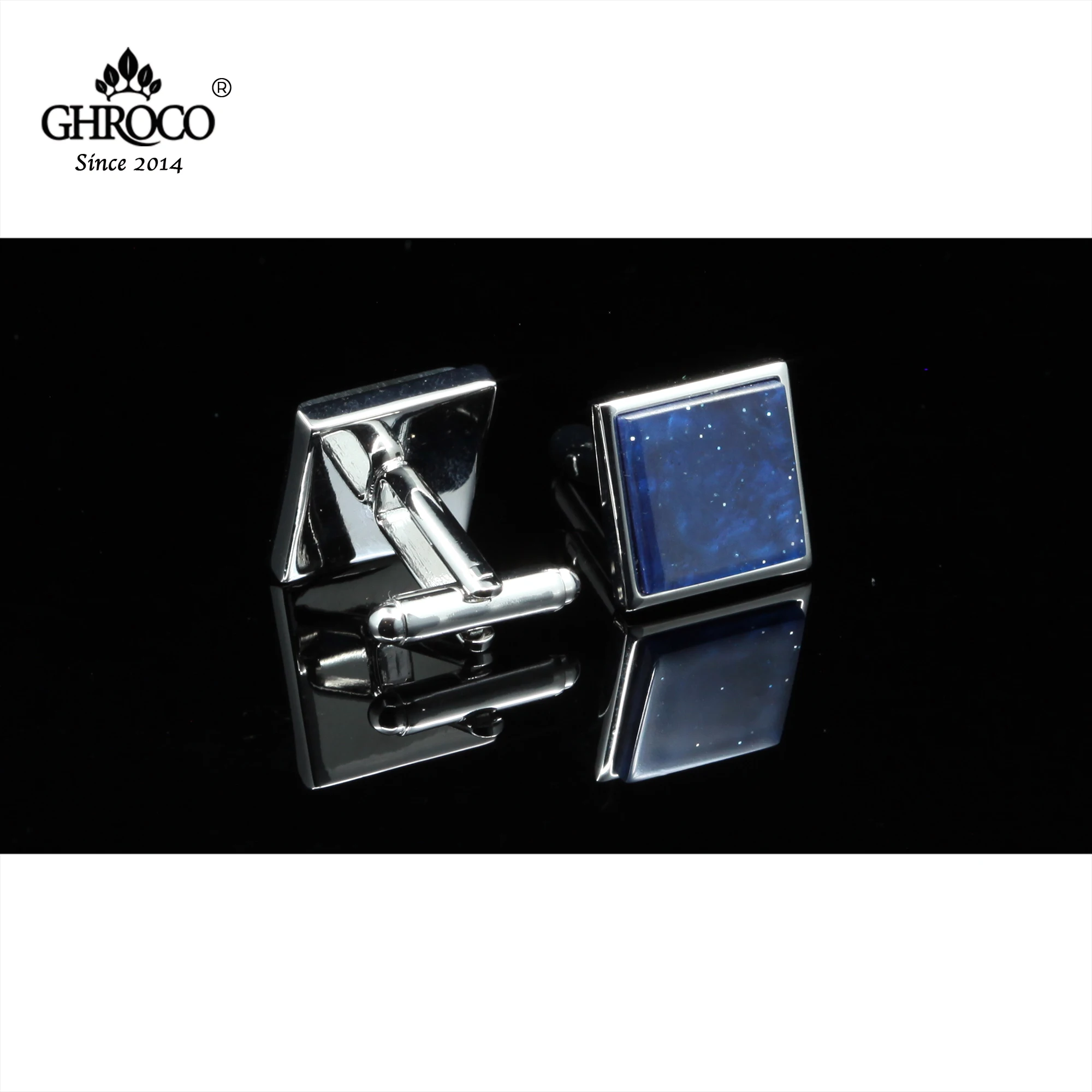 GHROCO High Quality Exquisite Blue Star Shirt Cufflinks Fashion Luxury Gifts for Business Men Ladies and Wedding