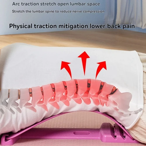 Imagen 2 del producto Chupete de columna Lumbar, tabla de masaje de espalda, corrección jorobada, estiramiento de columna Lumbar para aliviar la compresión nerviosa, soporte Lumbar