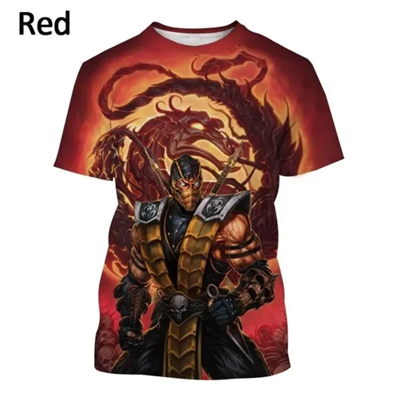 Mortal Kombat 3D Printed T-Shirts For Men Women Fashion Short Sleeves Crew Neck Tee Tops Cool Oversized T Shirt Streetwear