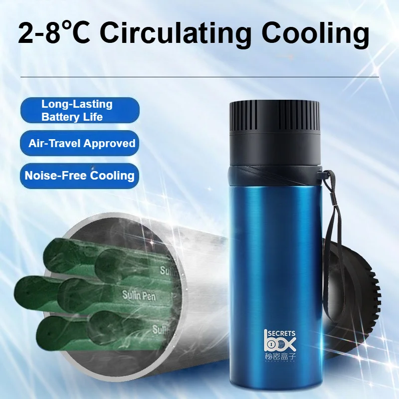 Portable USB Rechargeable Insulin Cooler Box Digital Temp Control Medication Travel Case Grade Diabetic Pens Outdoor Activities