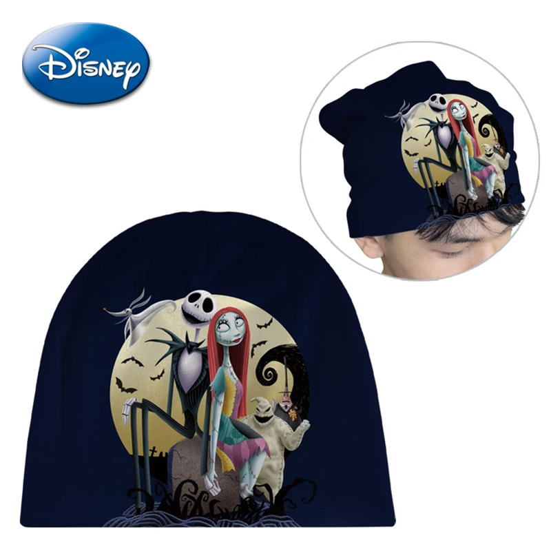 

Disney Nightmare Before Christmas Jack Cotton Caps Print Pattern Beanies Elastic Hat Winter Warm Cool Hip Hop Boys Birthday Gift