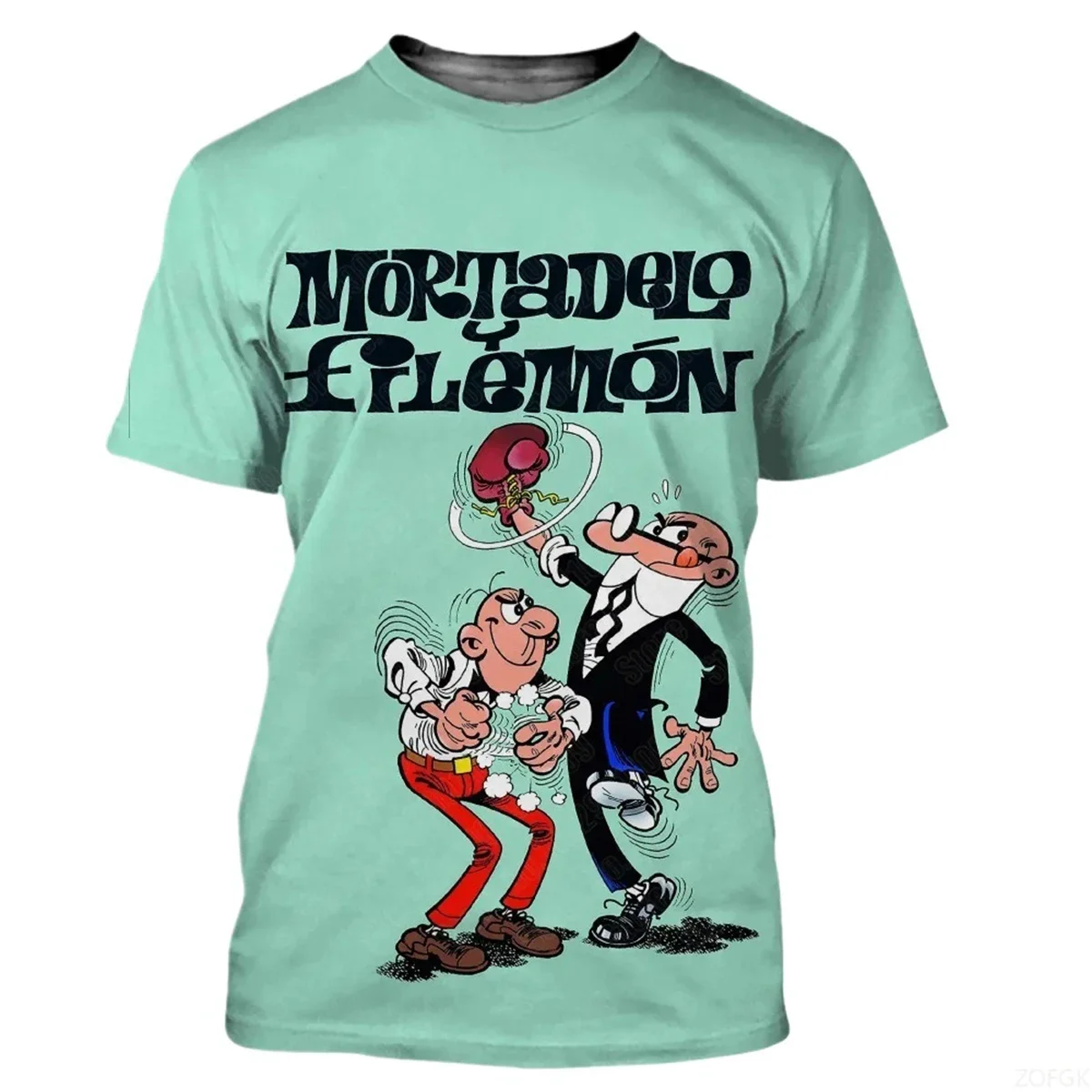 مجموعة تي شيرت صيفية جديدة برسومات الرسوم المتحركة للرجال لعام 2025 - قميص مريح برقبة دائرية مطبوع ثلاثي الأبعاد