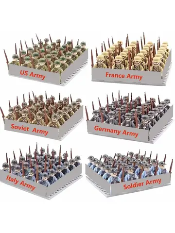 World War II military figures soldiers army building blocks assembly building blocks national army weapons children's toys
