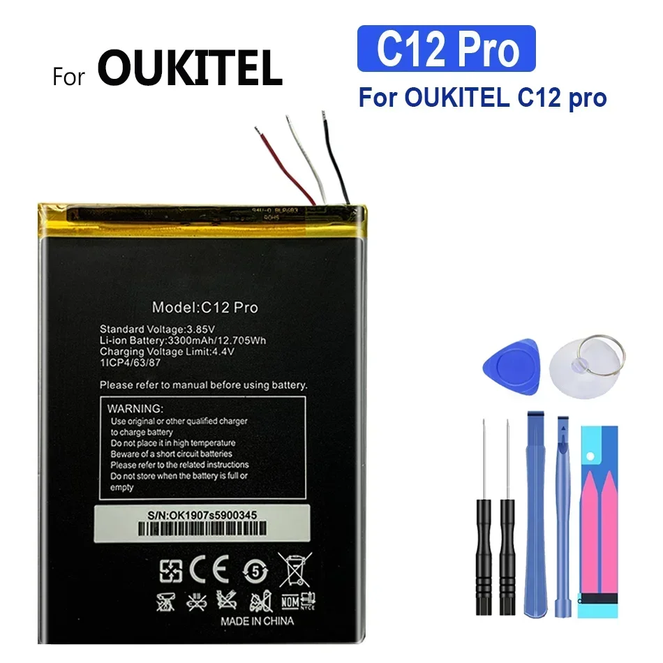 Mobile Phone Replacement Battery for OUKITEL C12 Pro 3300mAh