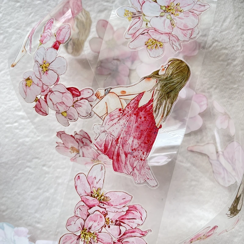 

[A33 Begonia Sleeping] Die-cut Washi PET Journal PET washi tape material