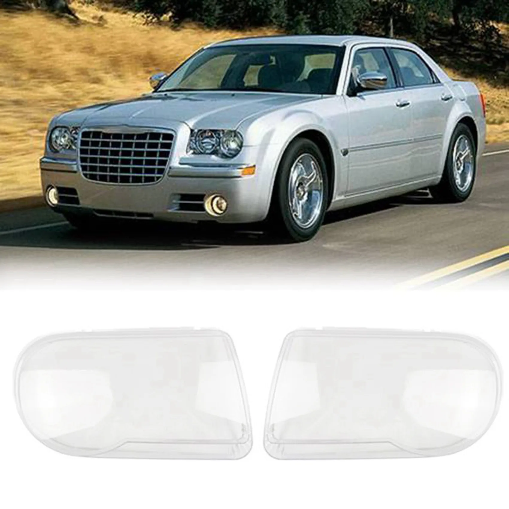 Car Right Headlight Transparent Lens Cover Replacement for Chrysler 300C 2007-2010