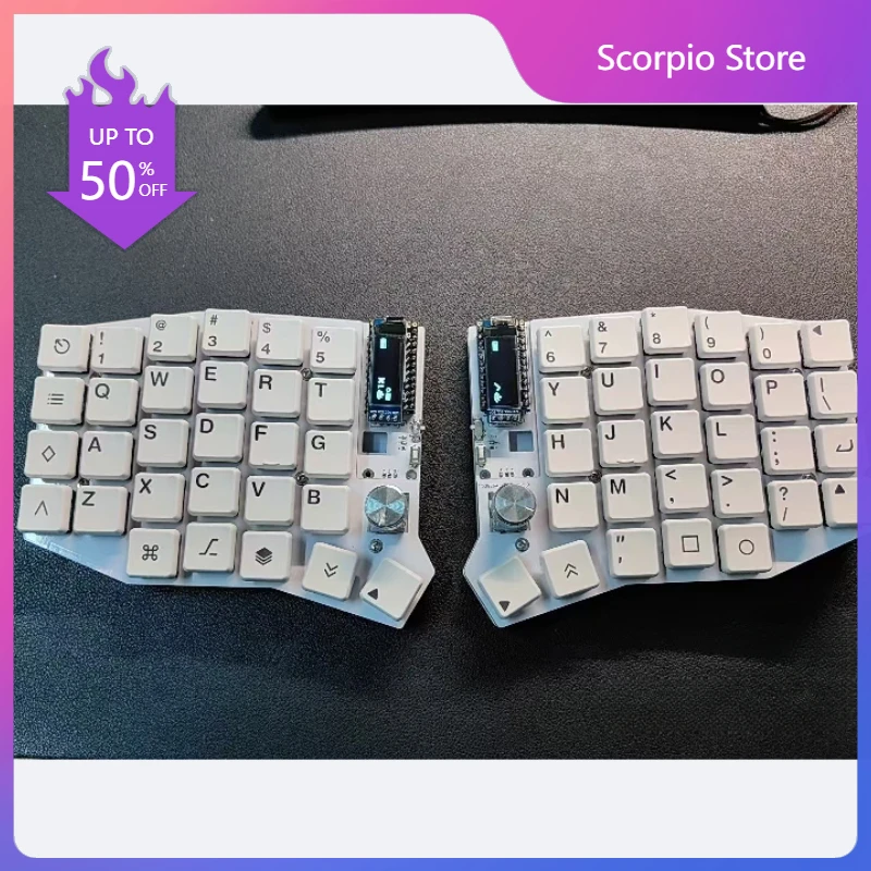 Ergodox Ergodone Split Keyboard Custom Hot Plug Bluetooth Dual-mode Sofle Wireless Keyboards OLED Knob Programmable Keyboard