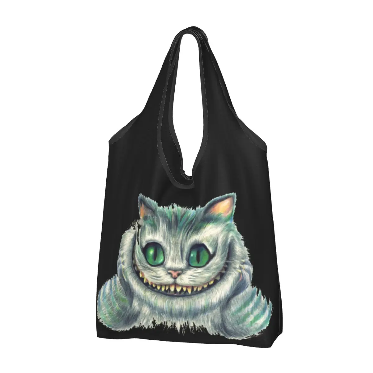 personalizado-cheshires-gato-anime-sacola-de-compras-kawaii-shopper-tote-bolsa-de-ombro-grande-capacidade-bolsa-portatil