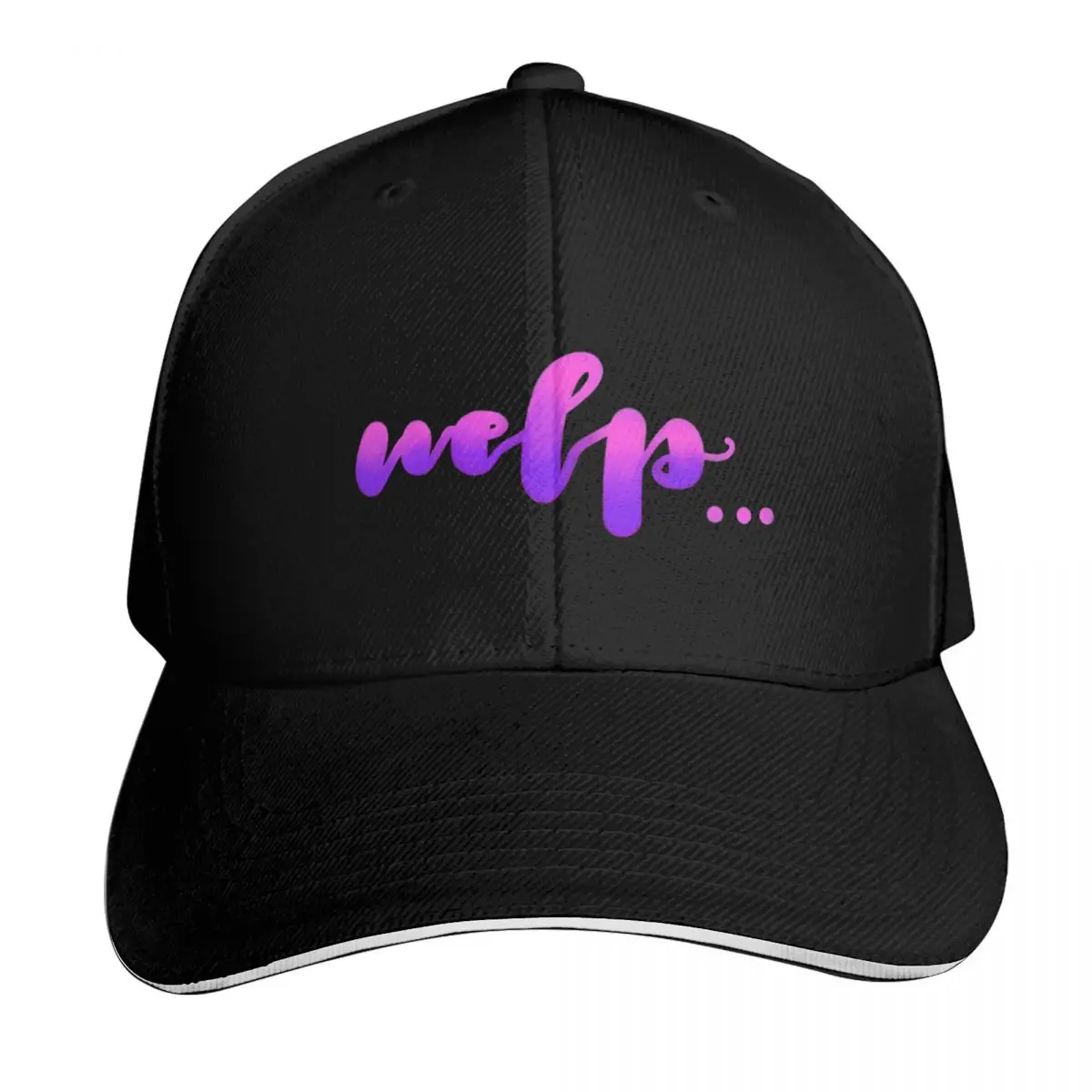 Welp Lettering Art Baseball Cap Vintage Retro Embroidered Lightweight Packable Gift for Him Her