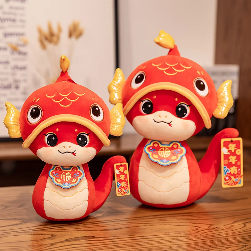 Chinese New Year Sequin Snake Decoration Kawaii Mascot Plush Stuffed 2025 Model Home Party Supply Decoration Festival Kids Gifts