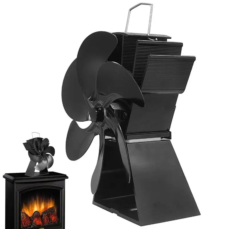 Fireplace Fan Heat Powered Mini Stove Fan Silent Log Burner Efficient Heat Distribution Rotating Eco Fan Home Fireplace Decor