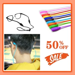 Eyeglasses Multicolor Elastic Silicone Lace Adjustable Letter Button Sports Anti-Slip String Glasses Straps Neck Tape Round Ends