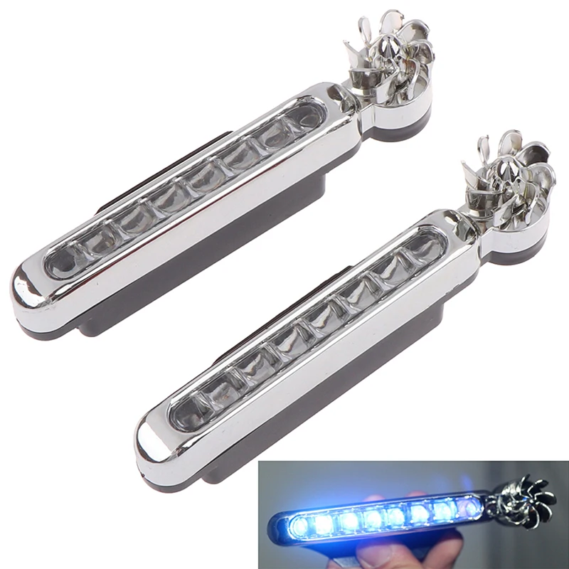 1Pcs Wind Powered 8 LED Car DRL Daytime Running Light Fog Warning Auto Head Lamp