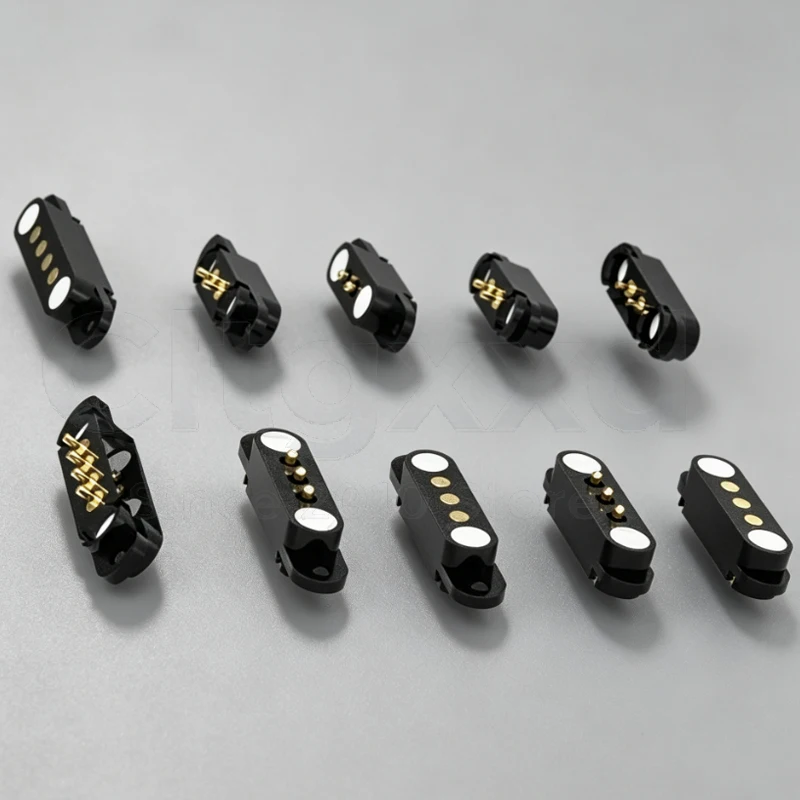 1 Satz 2A DC magnetischer Pogo-Pin-Steckverbinder 2-8-polig 2,5/2,8 mm mit/ohne Ohren für intelligentes Laden von DIY-Elektronikprodukten – Detail 5