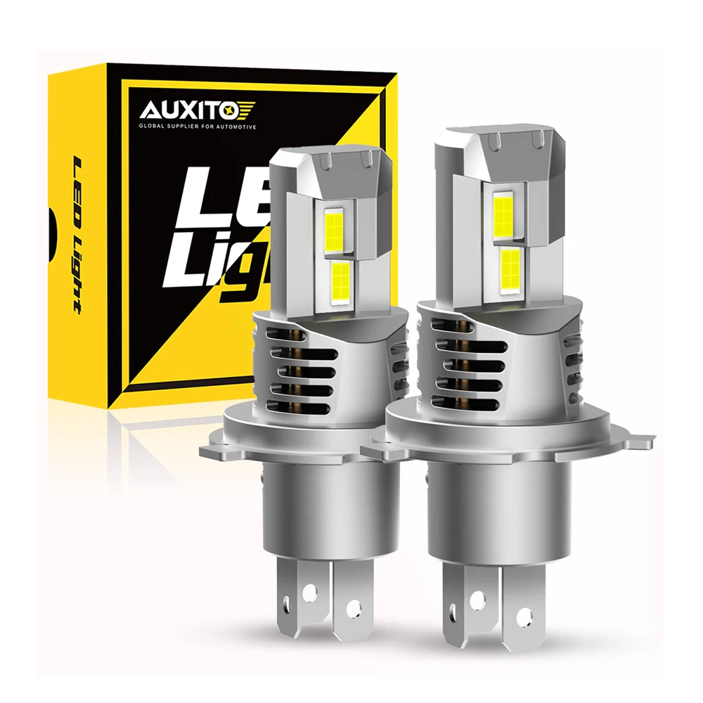 

2Pcs AUXITO Turbo H4 LED Headlights High and Low Beam Canbus No Error H4 9003 HB2 LED Lights High Power 120W 22000LM 6500K White