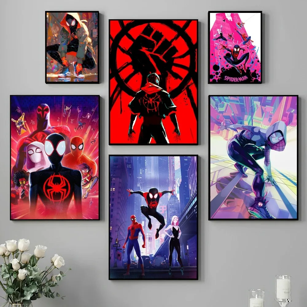 1pc Spider-Man Across the Spider-Verse Poster Paper Print Home Bedroom Entrance Bar Cafe Art Painting Decoration