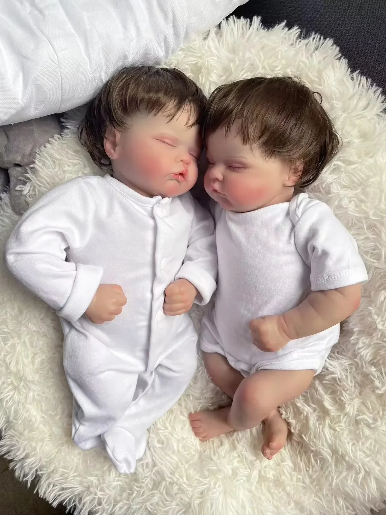 Quinbee Reborn bambola da 19 pollici neonato realistico morbido al tatto coccoloso bambino 3D pelle fatta a mano capelli radicati vene visibili