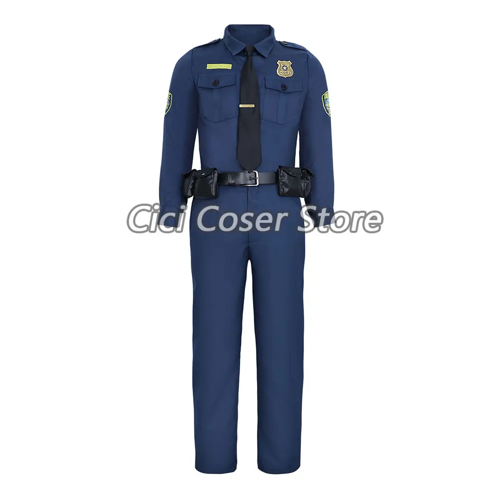 Disfraz de película Zoo Judy Nick, uniforme de policía, cola de orejas de zorro, diadema de conejo, traje de fiesta de Halloween para hombres y mujeres, mono para adultos