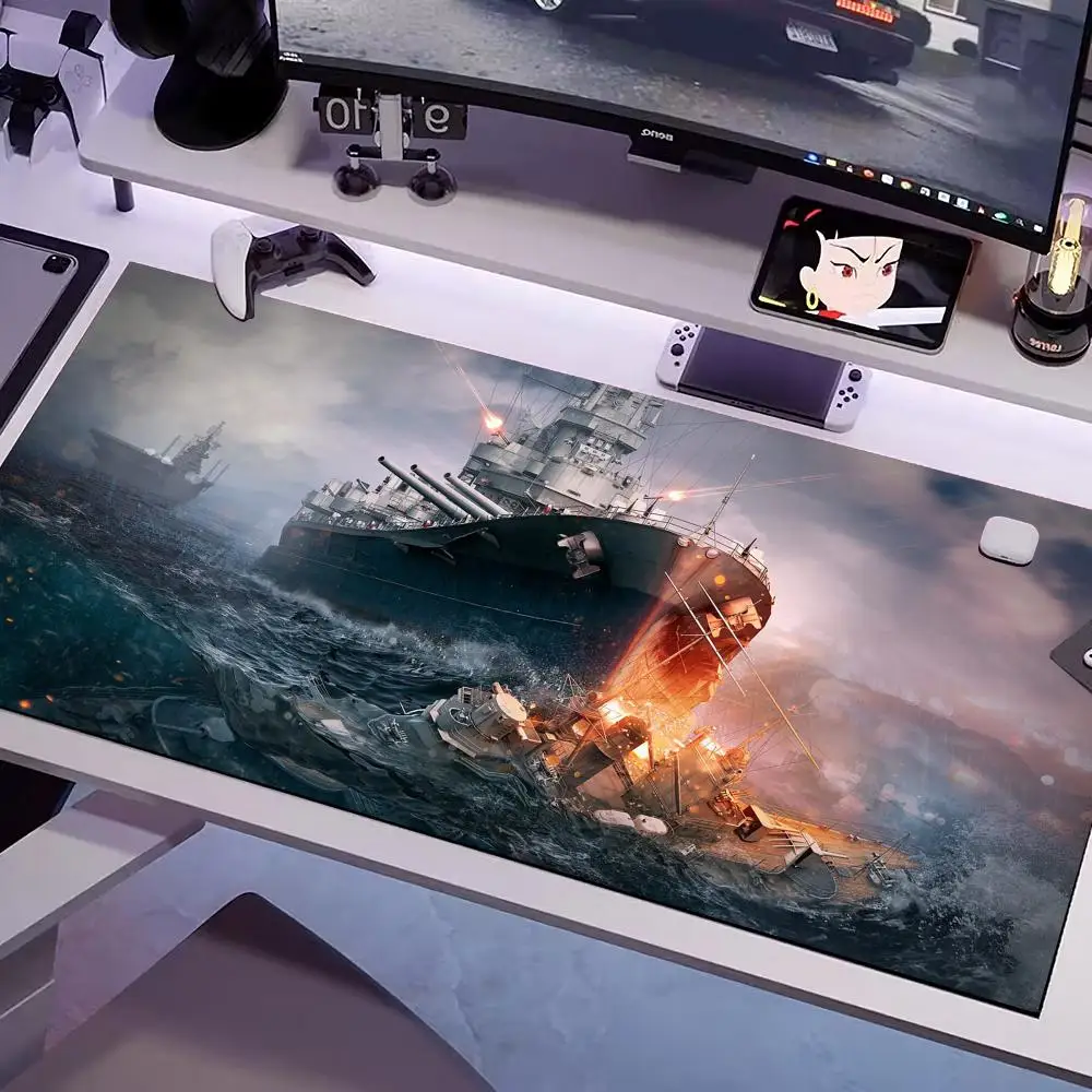 Game World Of Warships Mouse Pad Multiple Sizes Large Square Computer Office Game Table Mats Rubber Anti-slip Mousepads