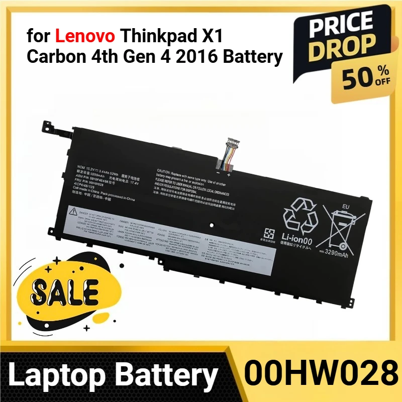 

00HW028 for Lenovo Thinkpad X1 Carbon 4th Gen 4 2016 Battery Yoga Gen1/2 01AV409 01AV438