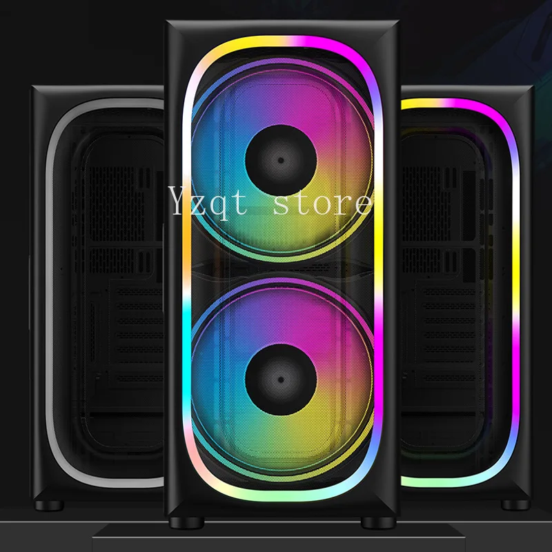 

Cross-border mid-tower panoramic tempered glass ARGB lighting computer case, desktop e-sports game case