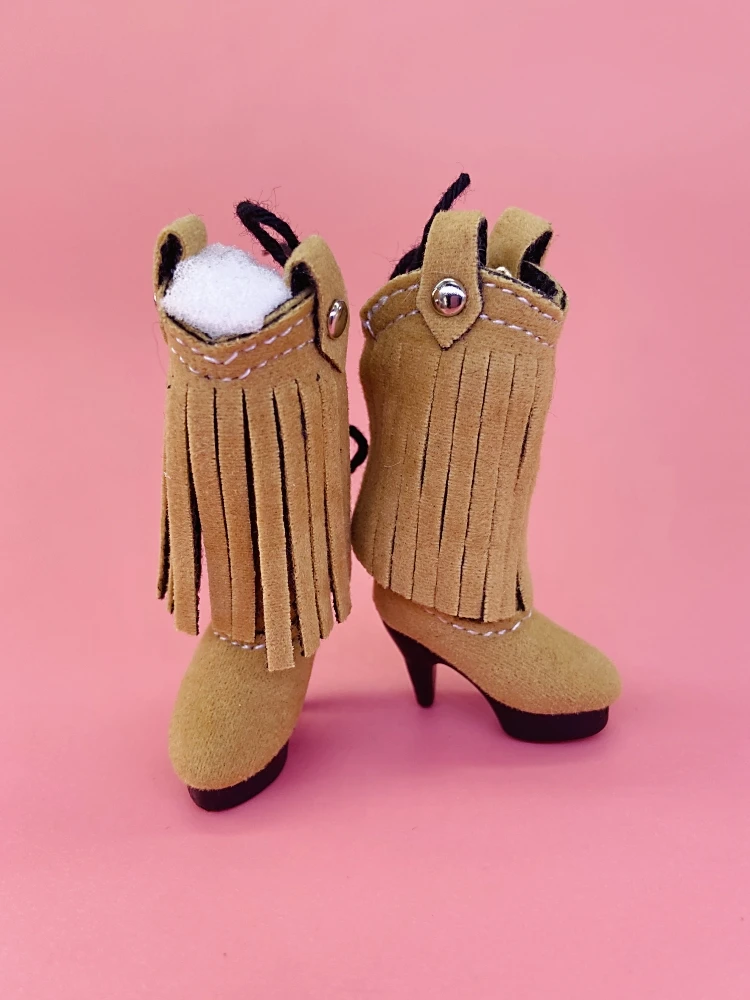 Tilda 2.5cm Mini Doll Boots for Blythe Dolls Toy,Cute High Heel Shoes for Azone Obitsu Licca Doll Accessory Cute Girls Present
