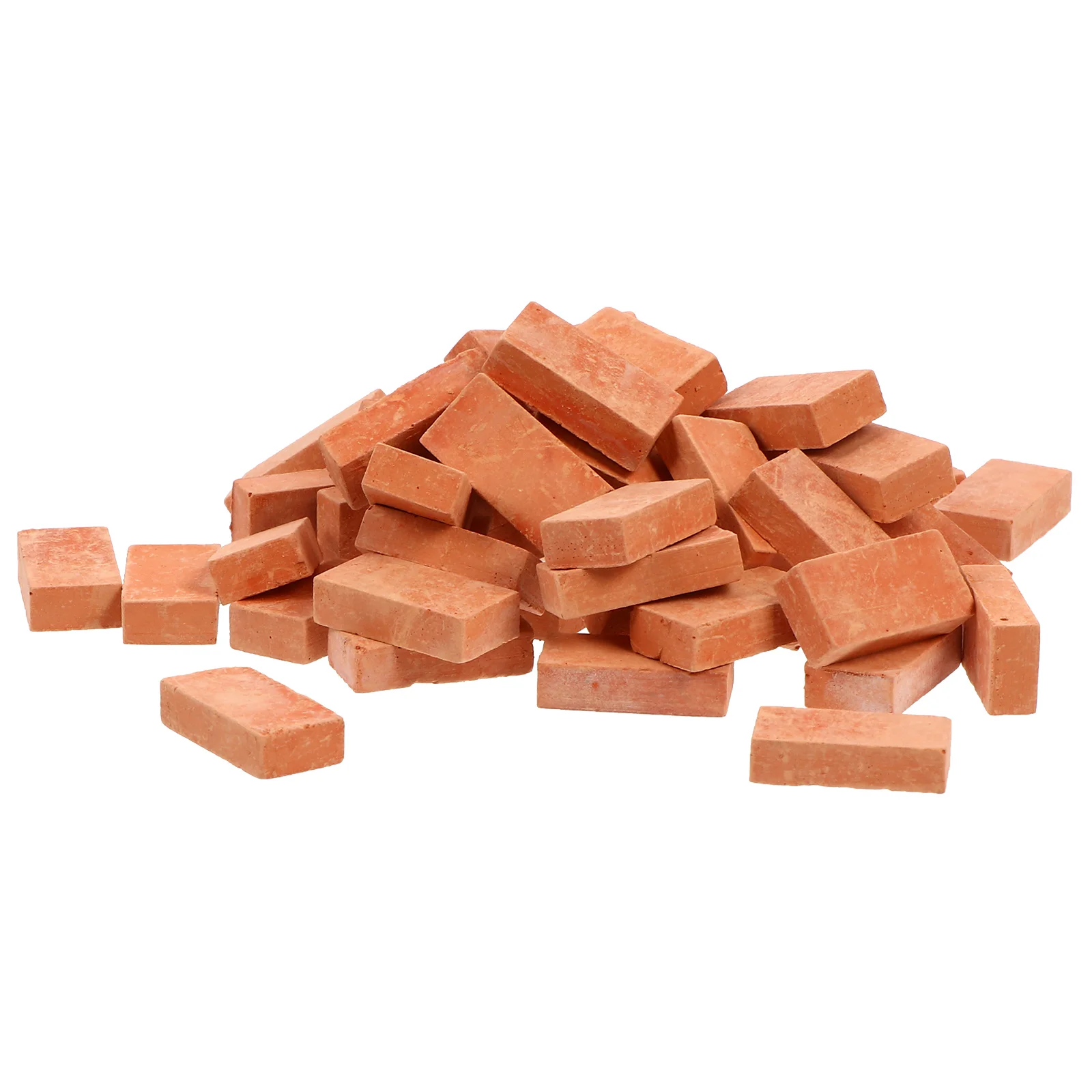 50 Pcs Simulated Brick Clay Models Toy Farm Wall Office Ornament Bricks Micro Ornaments Mini House Supplies Garden Kit