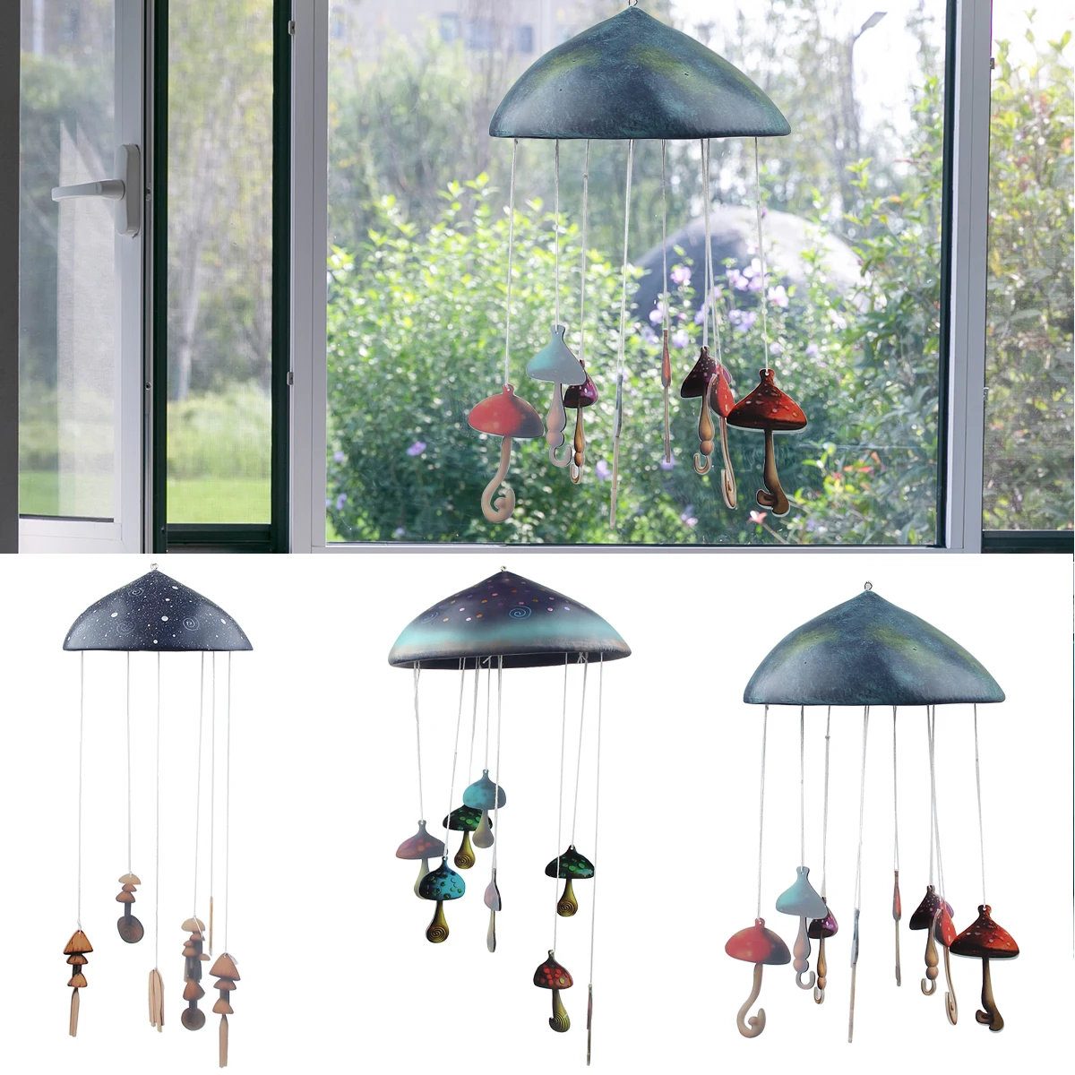 

Newest Resin Mushroom Wind Chimes Rust Resistant, Unique Texture, Ethereal Sound Yard Decor, Hanging Pendants Drop shipping