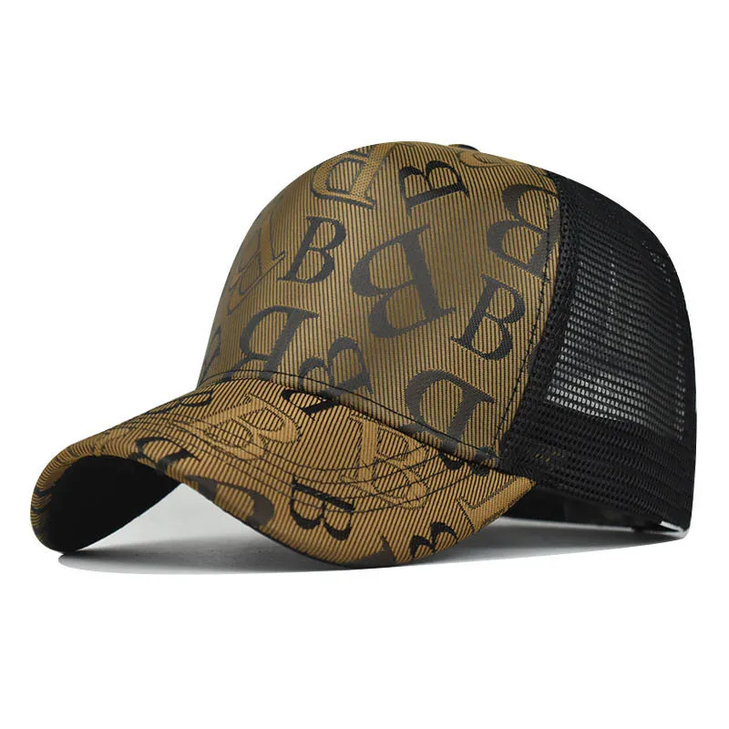 

Classic Trucker Cap New Houndstooth B Letter Baseball For Men And Women Plaid Fashion Hat Mesh-Back Cap