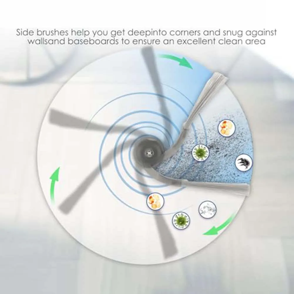 6 Pack Replacement Brushes Side Brush Set for Roborock QV35A/QV35S/Qrevo L 92mm Nylon for Corner Reach and Debris Capture