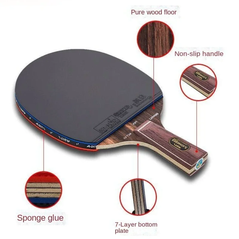 Racchetta da ping pong professionale STIGA Nano Carbon King ebano 7 Metal Standard Pure Wood 7 Layer burning Butterfly