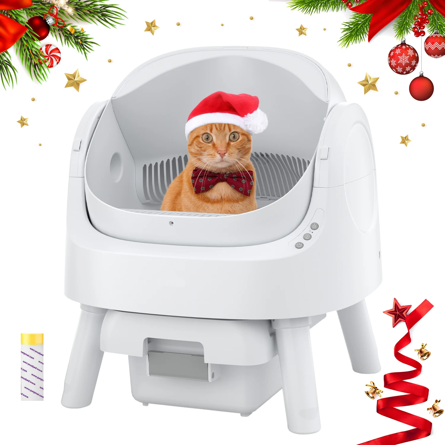 

AutoScooper Automatic Open Top Cat-Safe Smart Litter Box Self Cleaning for Multiple Cats, White (Manufactured By PetPivot)