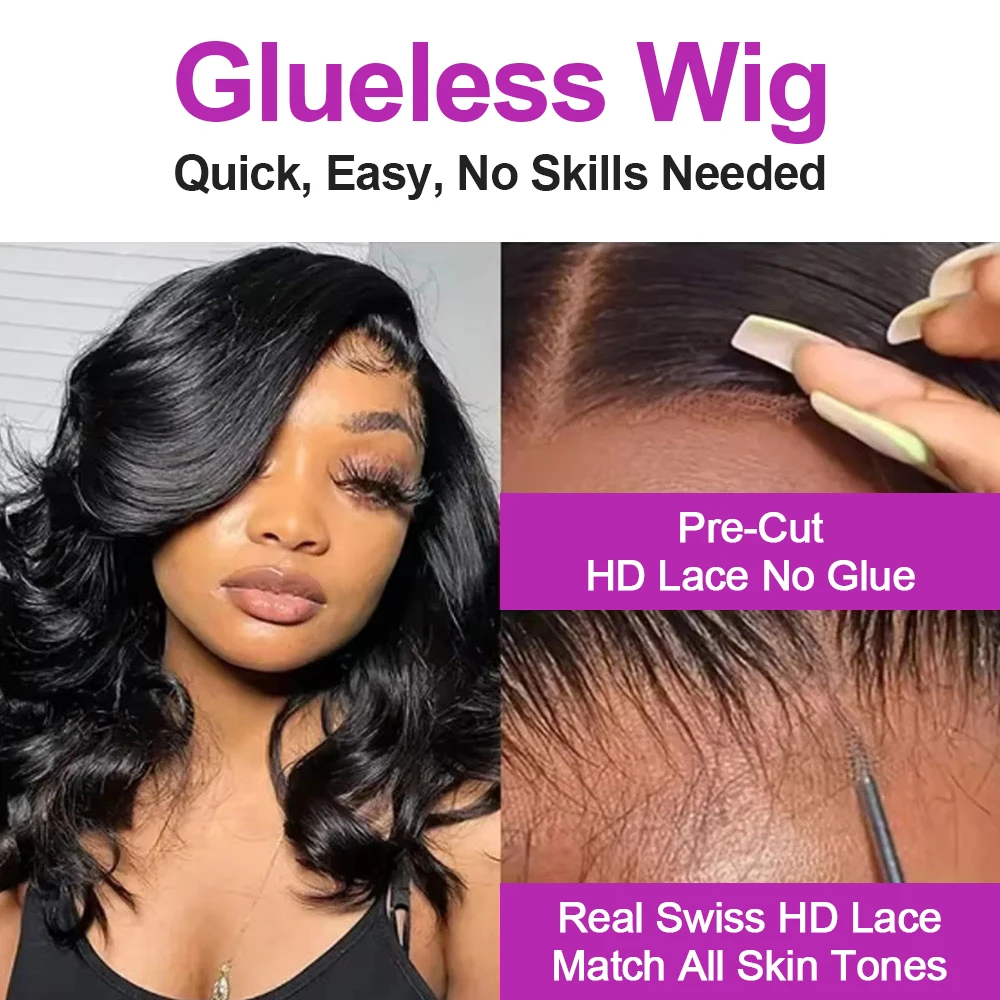 الجسم موجة قصيرة بوب 13x6 الدانتيل الشفاف الجبهة خصلات الشعر المستعار الإنسان غلويليس 7x5 13x4 HD قبل قطعها الدانتيل شعر مستعار أمامي للنساء 250%