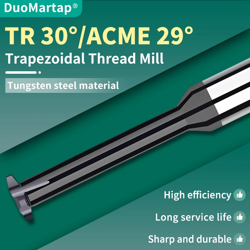 

DUOMartap TR 50° ACME 29° Trapezoidal Thread Milling Cutter CNC Machine Solid TR8-30 ACME1/4 5/16 3/8 7/16 1/2 5/8 3/4 7/8