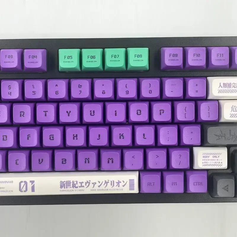 134Key EVANGELION Eva Keycaps XDA High EVA-01 PBT Heat Anime Figure for Mx Cherry Profile Gateron Switch Mechanical Keyboard Kit