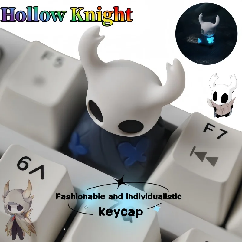 

Hollow Knight Hornet keycap, cute cartoon anime style, personalized single translucent creative mechanical keyboard resin custom